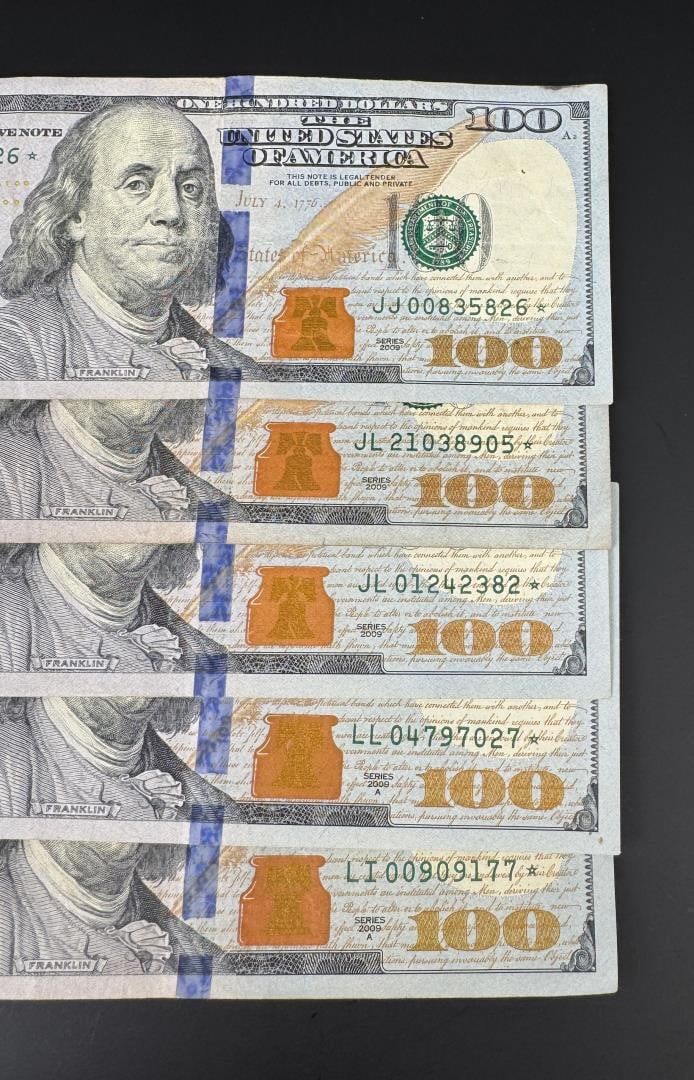 $500 Face Value $100 US Star Notes - 3