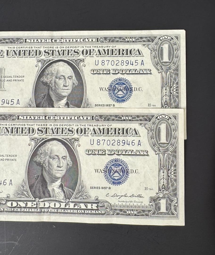 $1 Silver Certificate Sequential Bills - 3