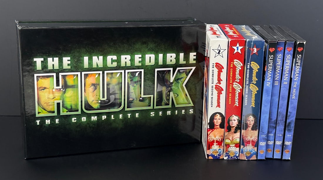 Collection of Marvel and DC DVD Movie Series: Nice grouping.