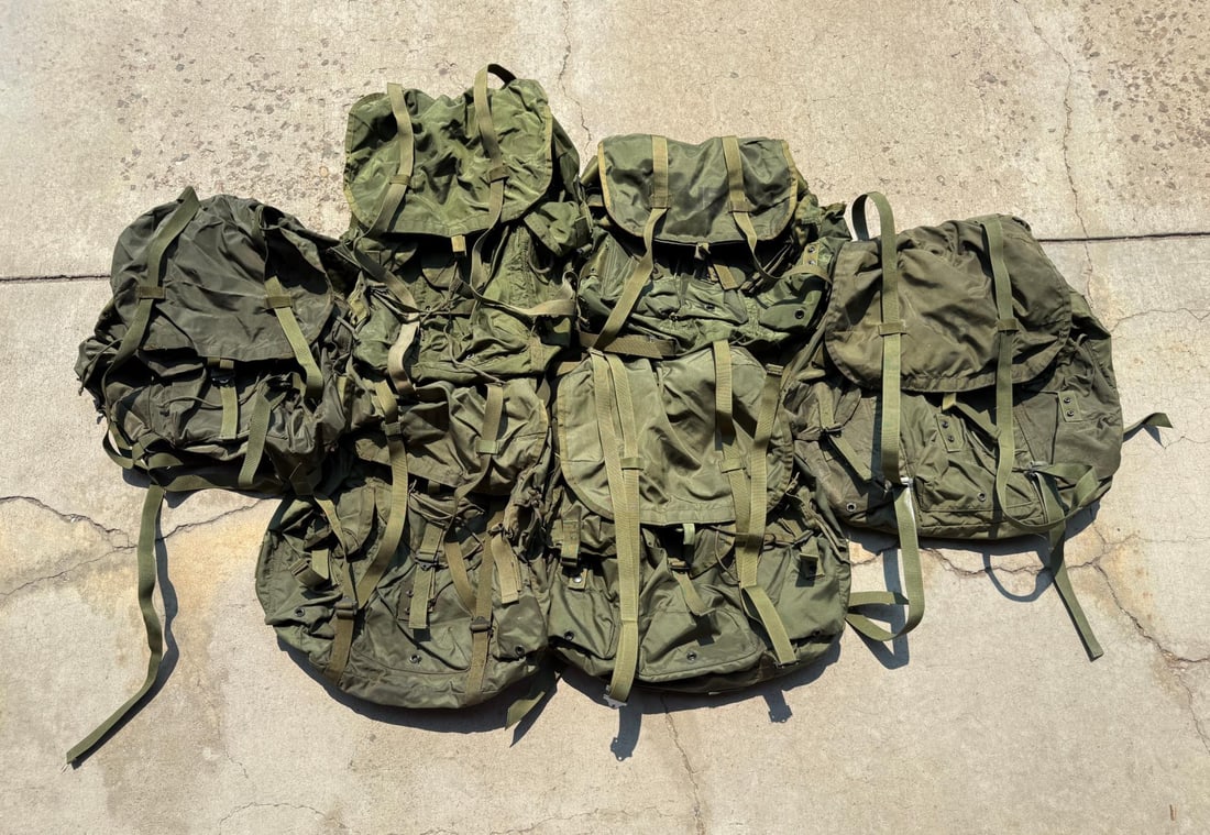 Collection of US Army Alice Field Pack Rucksacks: Nice grouping.