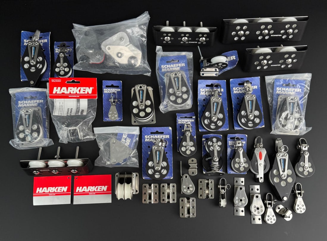 Group of Harken Schaefer Marine Sailing Hardware: Most are unused new with tags.