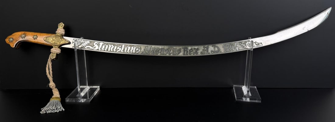 Polish Karabela Saber Presentation Sword: Stanislaus Augustus Rex A.D. 1764. 35 1/2" by 4 5/8" by 1"