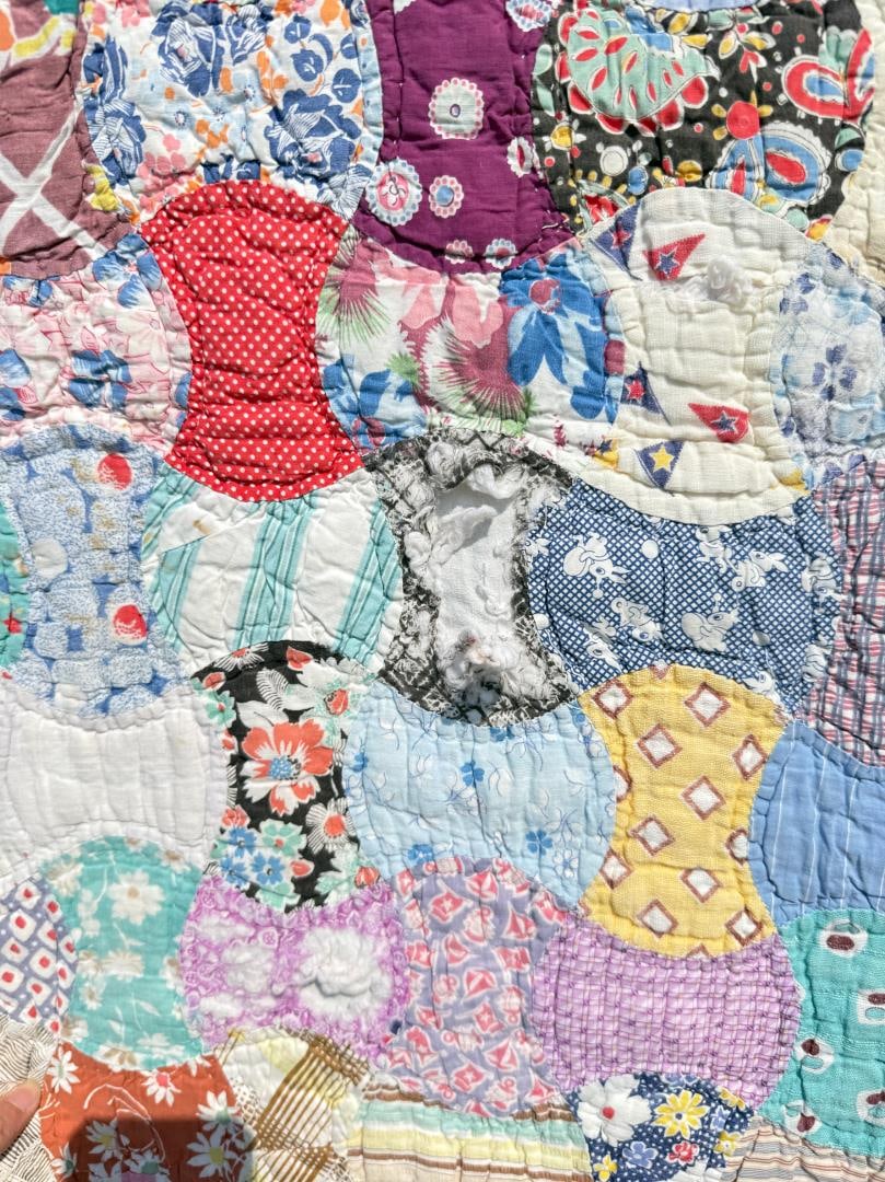 1940s Patchwork Apple Core Quilt - 4