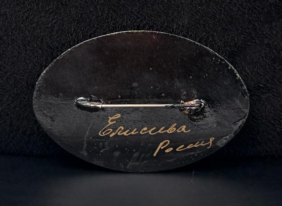 Russian Lacquer Brooch - 2