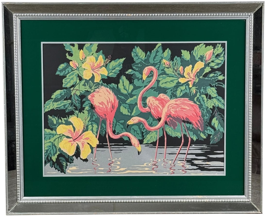 Hemia Calpini Pink Flamingos Serigraph Mirror (1 of 4)