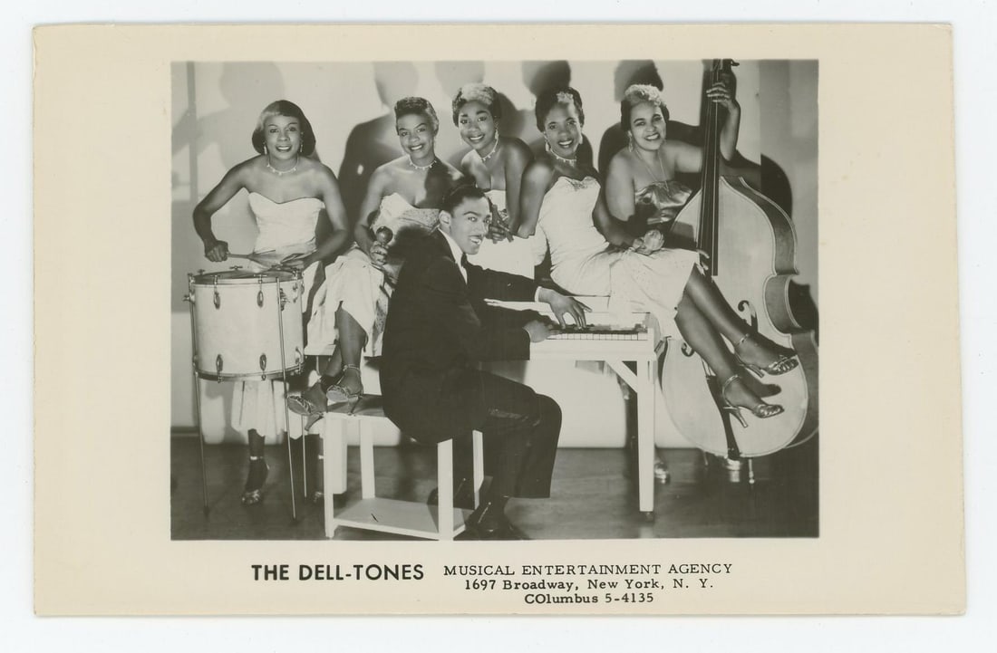 The Dell Tones Jazz RPPC Postcard: The group was formed by Della Simpson in Jamaica, New York, after she and a coworker decided to start a musical act.
