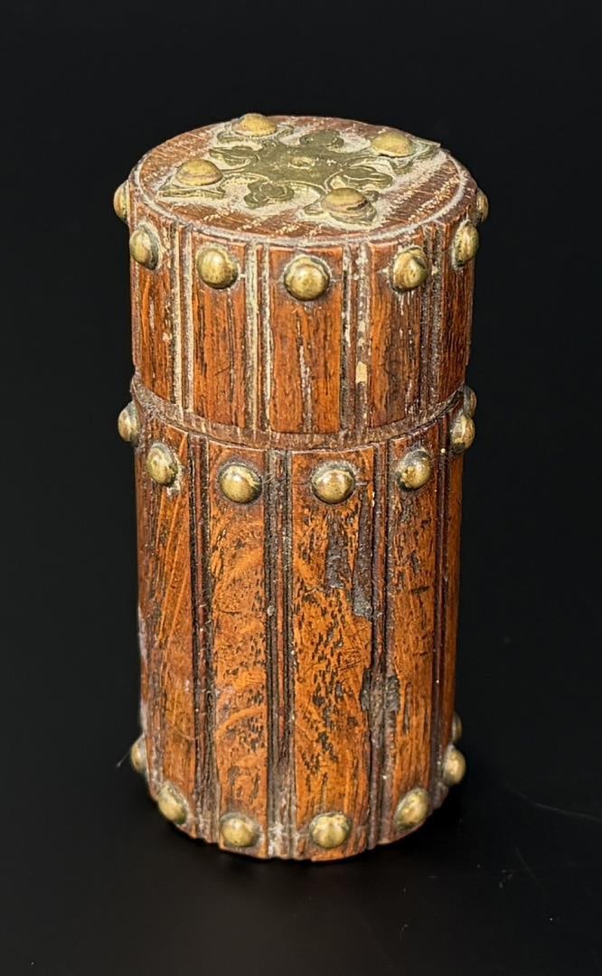 German Oak Studded Match Box