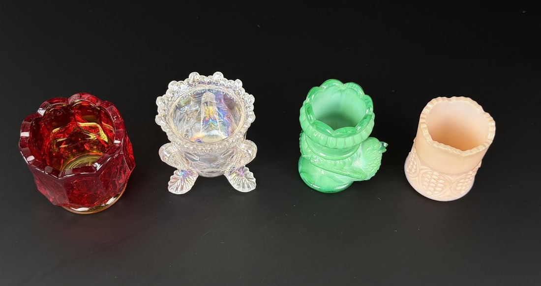 Uranium Glass Toothpick Holders - 2