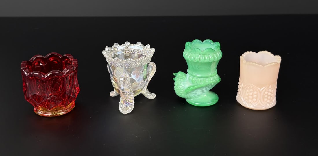 Uranium Glass Toothpick Holders - 3