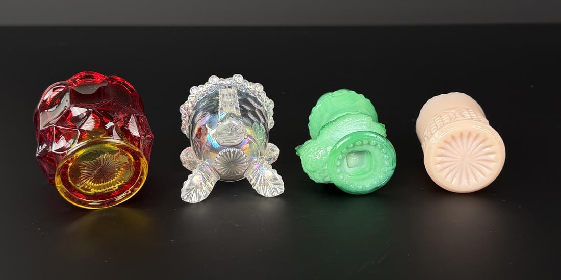 Uranium Glass Toothpick Holders - 4