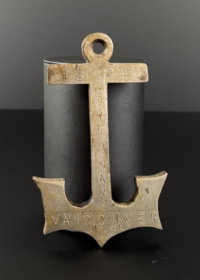 WW2 1944 Vancouver Washington Trench Art Anchor: 6" by 3 3/4"