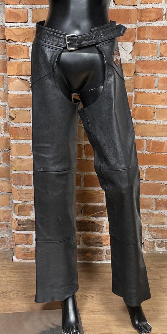 Harley Davidson Leather Motorcycle Chaps: Size Small.