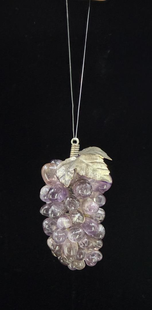Amethyst Grape Pendant: 3 1/4" long.
