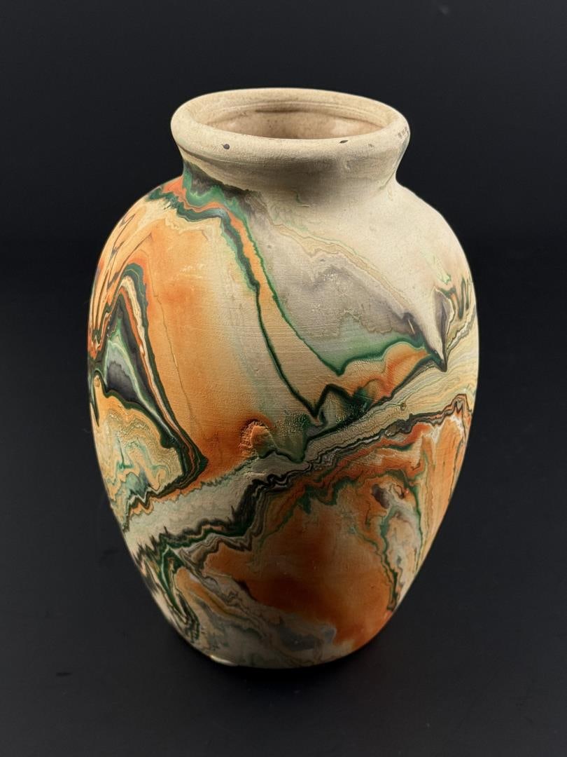 Nemadji Indian Pot Vase: 6 5/8" tall, 4 3/4" diameter.