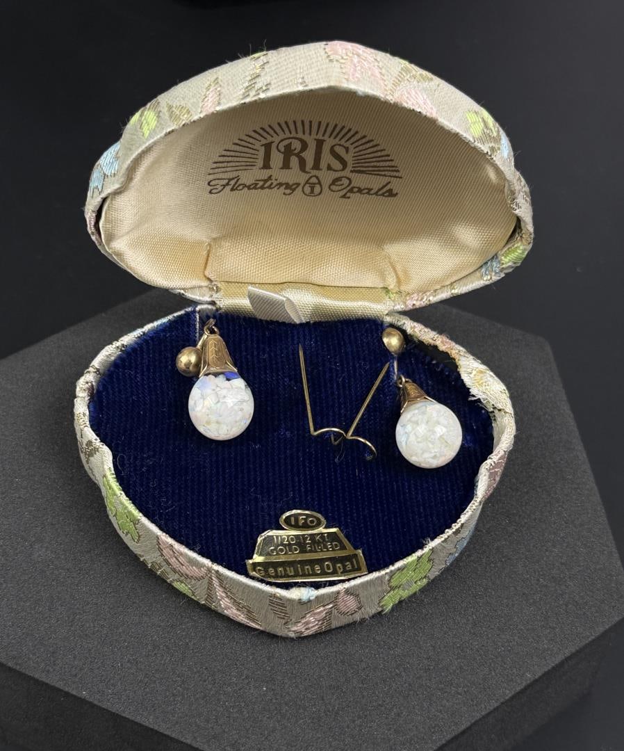 12k Gold Filled Australian Opal Earrings: Nice set