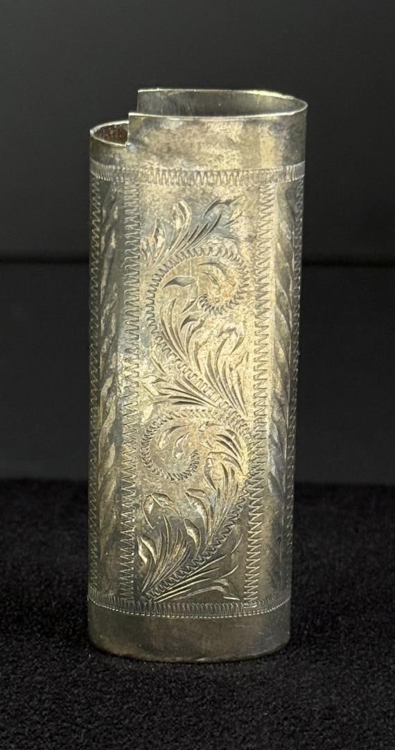 Taxco Mexico Alpaca Silver Lighter Case: 2 3/4" long.