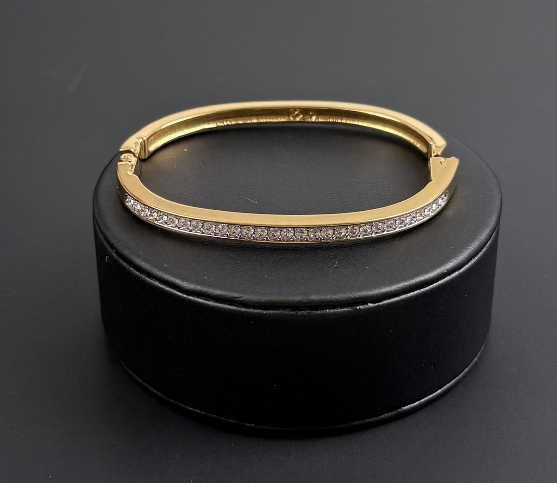 Swarovski Crystal Pave Bangle Bracelet: 5 3/4" inner circumference.