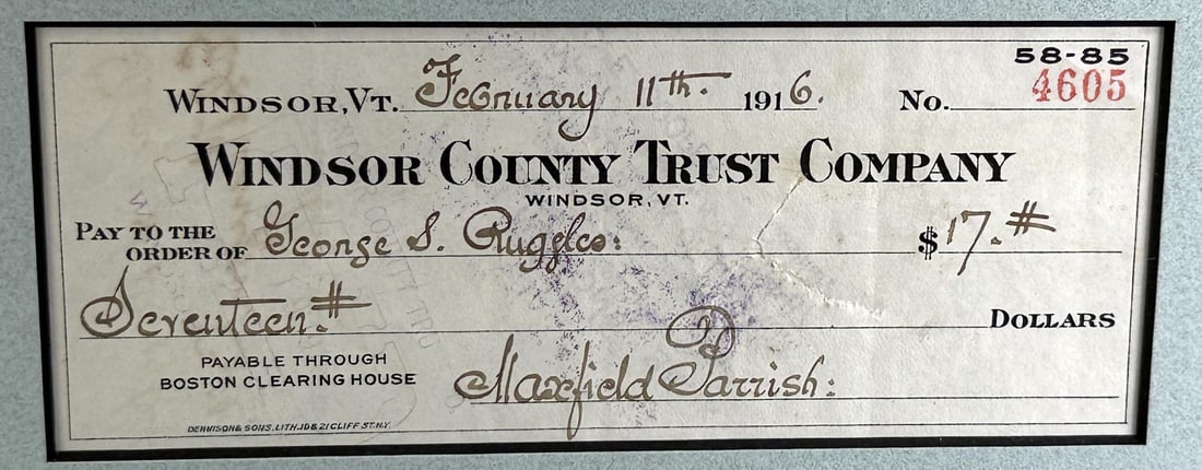 George Ruggles Maxfield Parrish Signed Check - 2