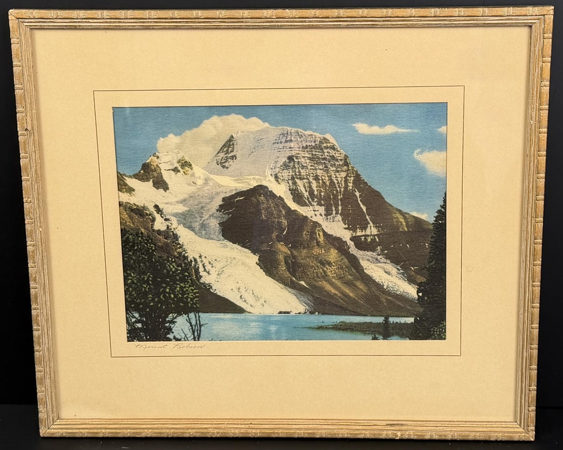 Mount Robson Berg Lake Canada Photo: 13" by 15" framed.