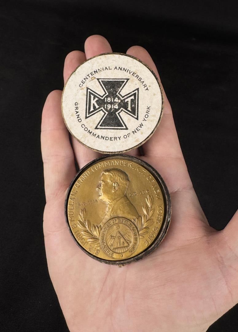 1914 Knights Templar Centennial Medal: Nice example in case.