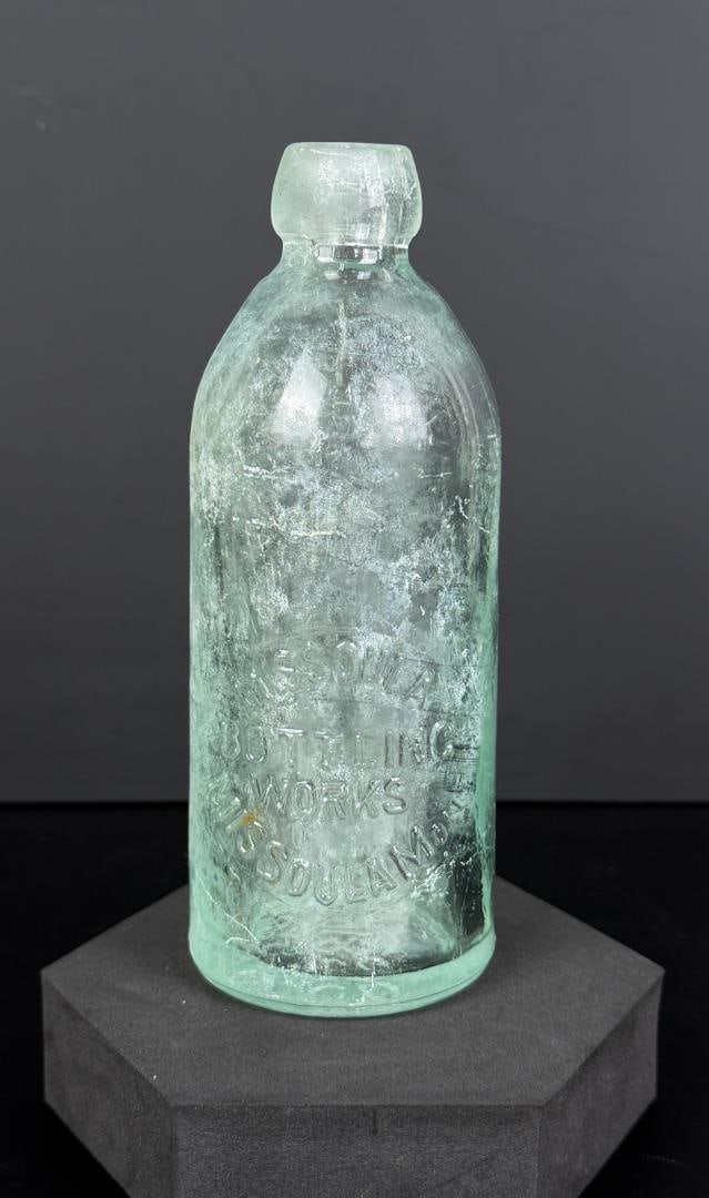 Missoula Bottling Works Montana Hutchinson Bottle: Needs to be cleaned. Scarce bottle.