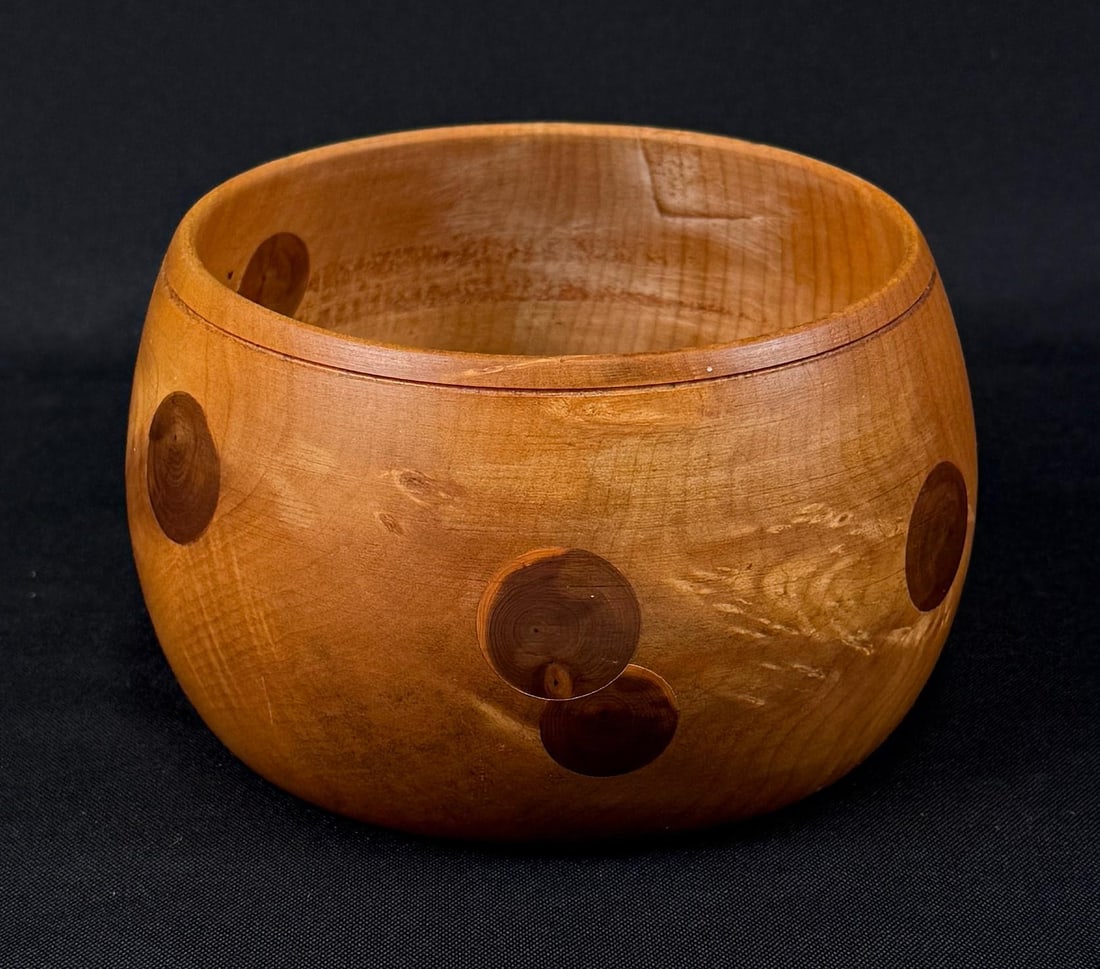 Custom Made Hand Turned Wood Bowl: 6" diameter, 3 1/4" tall.