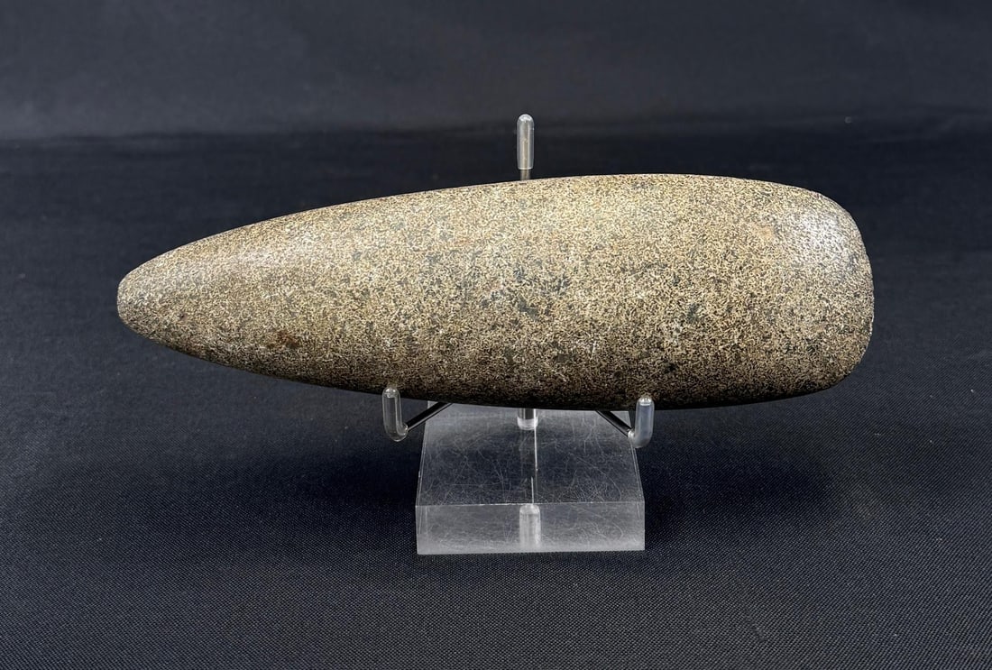 Ancient Native American Indian Stone Adze Celt: 8" by 2 1/2" by 1 3/4"