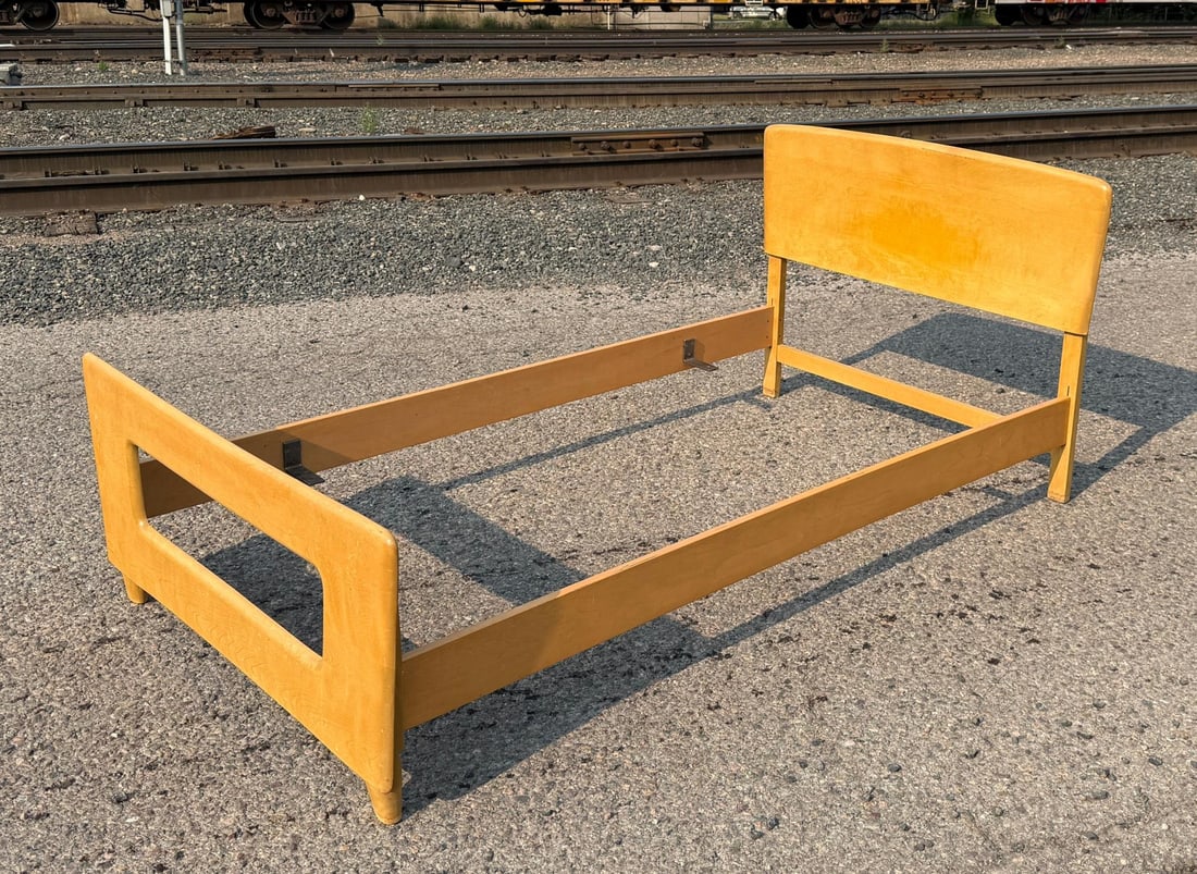 Heywood Wakefield Encore Bed Frame: 79" by 44 1/2" by 32".