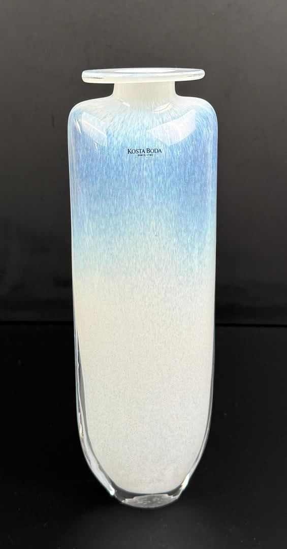Kosa Boda Kjell Engman Glass Swing Vase: 10" by 3" by 2 3/4"