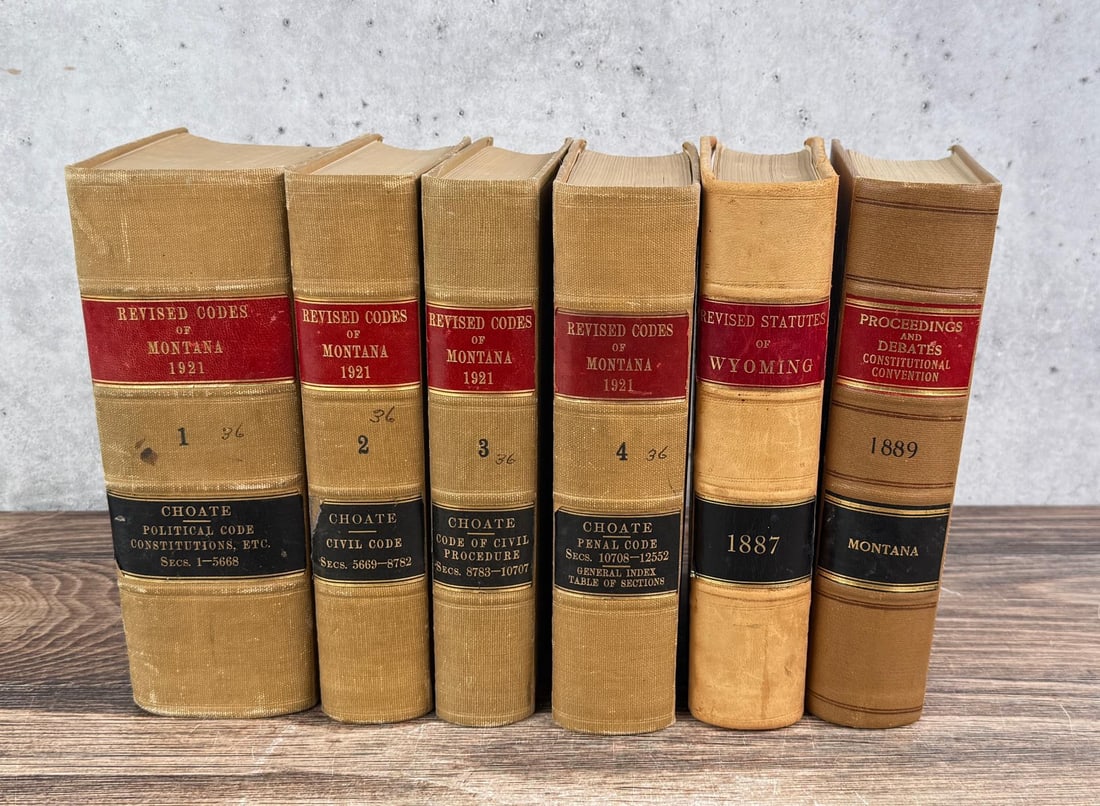 Revised Codes of Montana and Wyoming: Nice grouping. 1887, 1889, 1921.