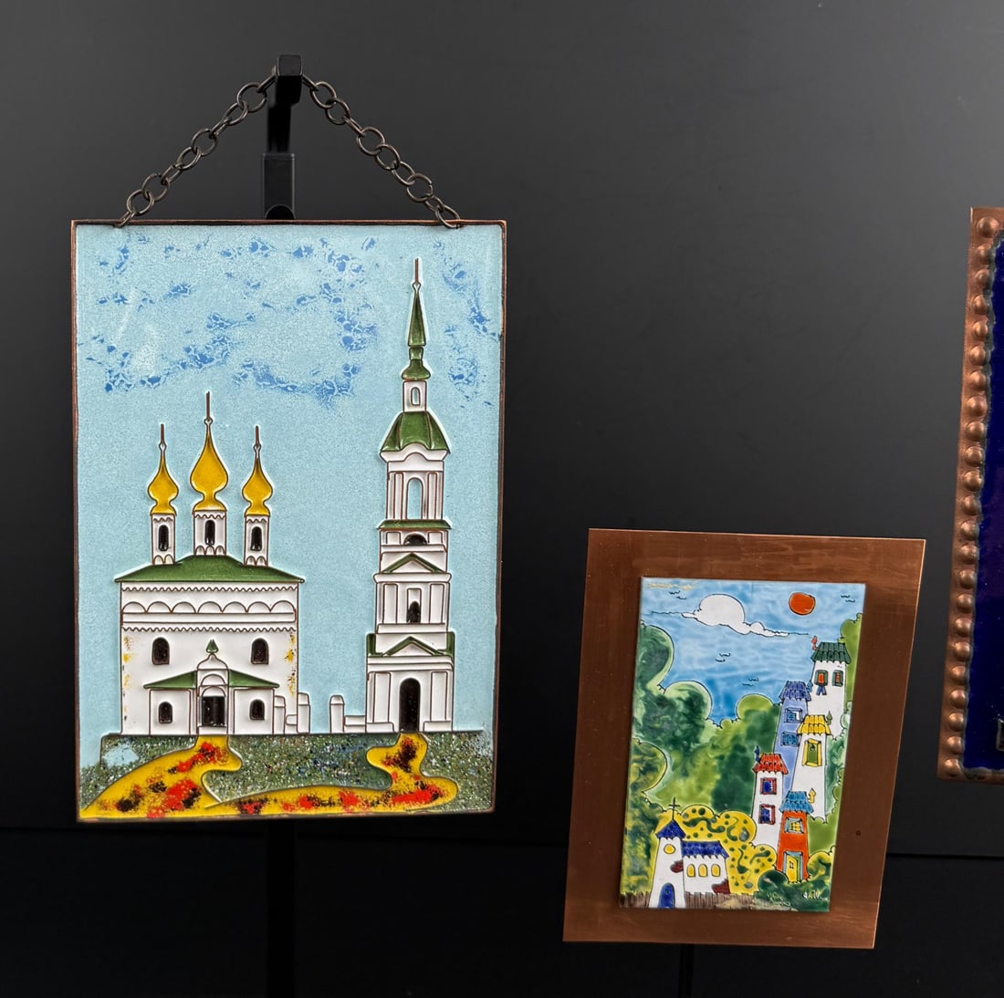 Russian Enamel Copper Plaques - 4