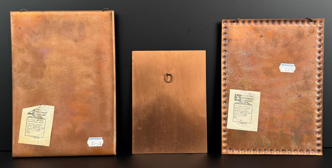 Russian Enamel Copper Plaques - 5