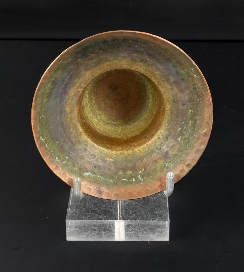 Hammered Copper cowboy Hat Ashtray - 3