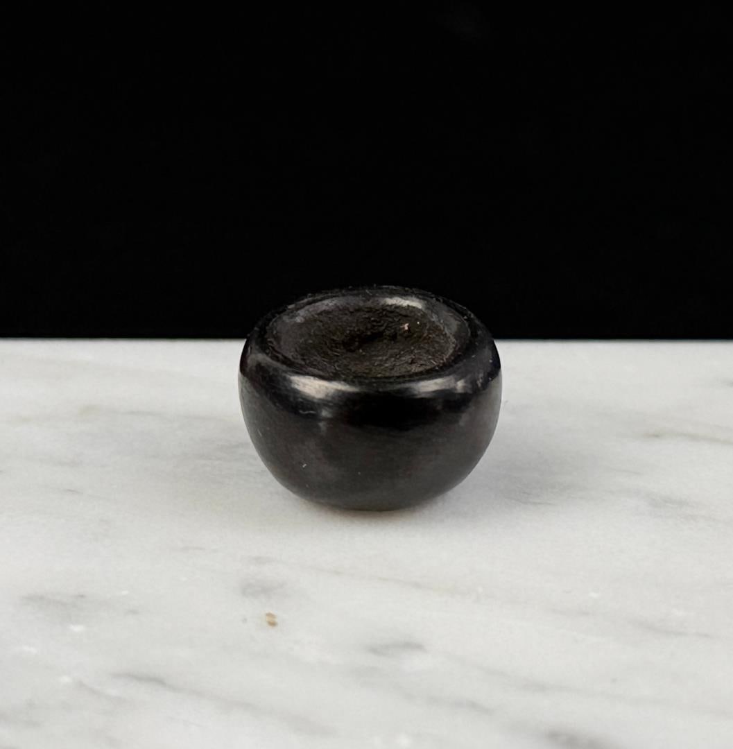 Lori Gutierrez Santa Clara Pueblo Miniature Pot: 1/2" diameter, 1/4" tall.