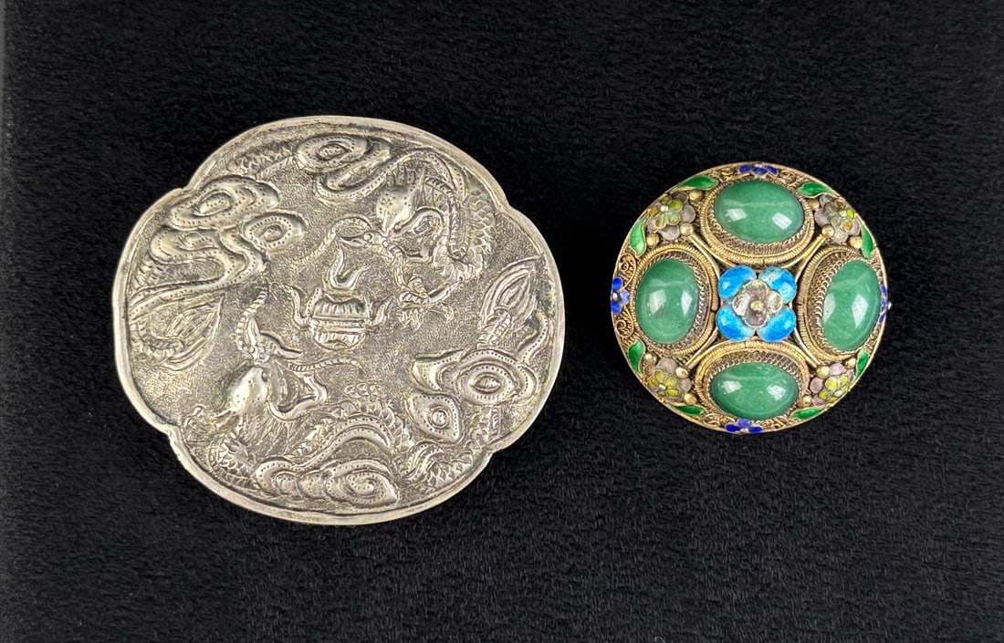 Chinese Export Silver Brooch and Drop (1 of 4)