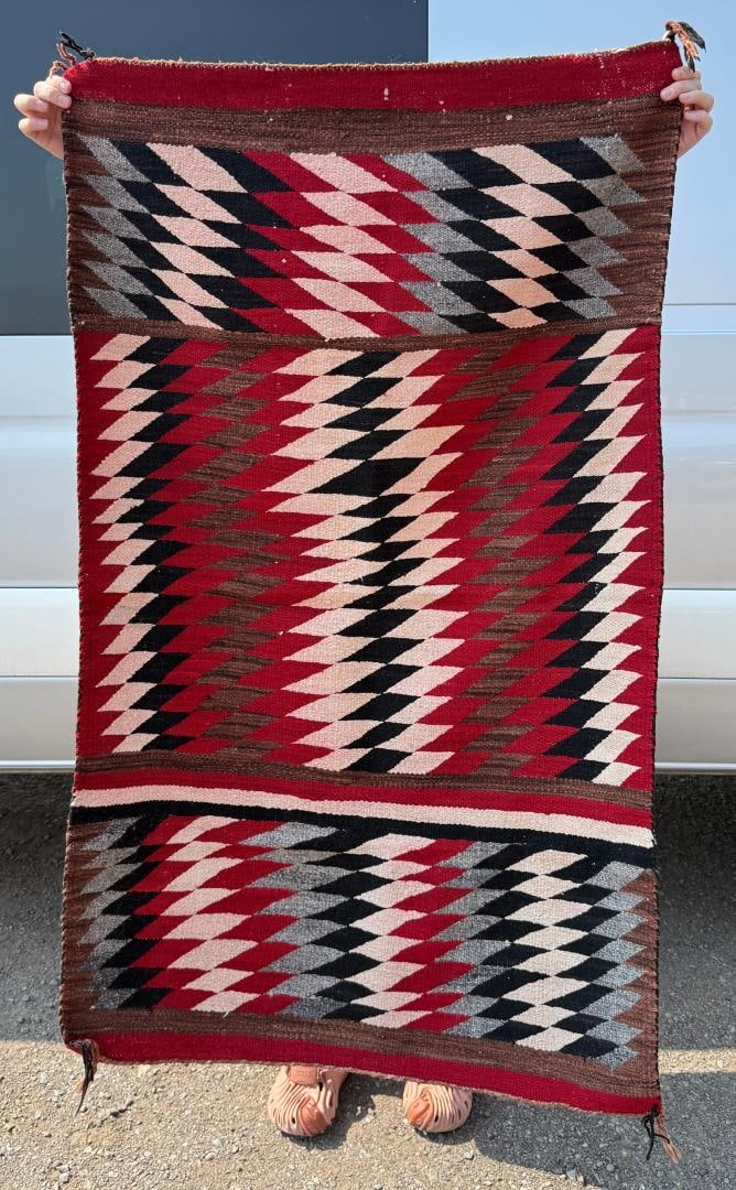 Ganado Navajo Indian Saddle Blanket Rug: 34" by 57"