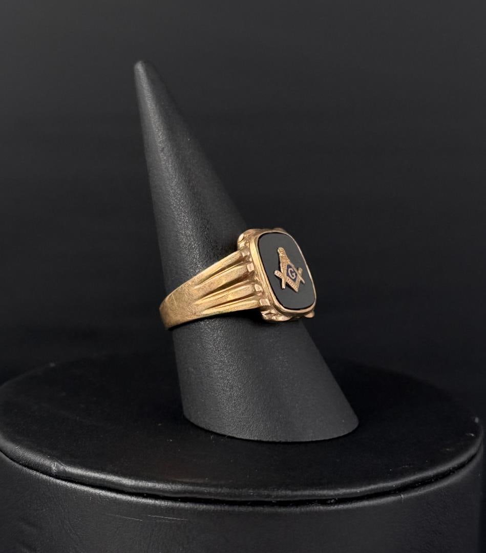 10k Gold Masonic Ring - 3