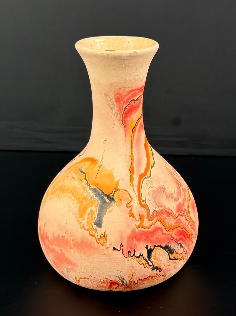 Nemadji Indian Pot Vase: 6 1/8" tall, 4 3/8" diameter.