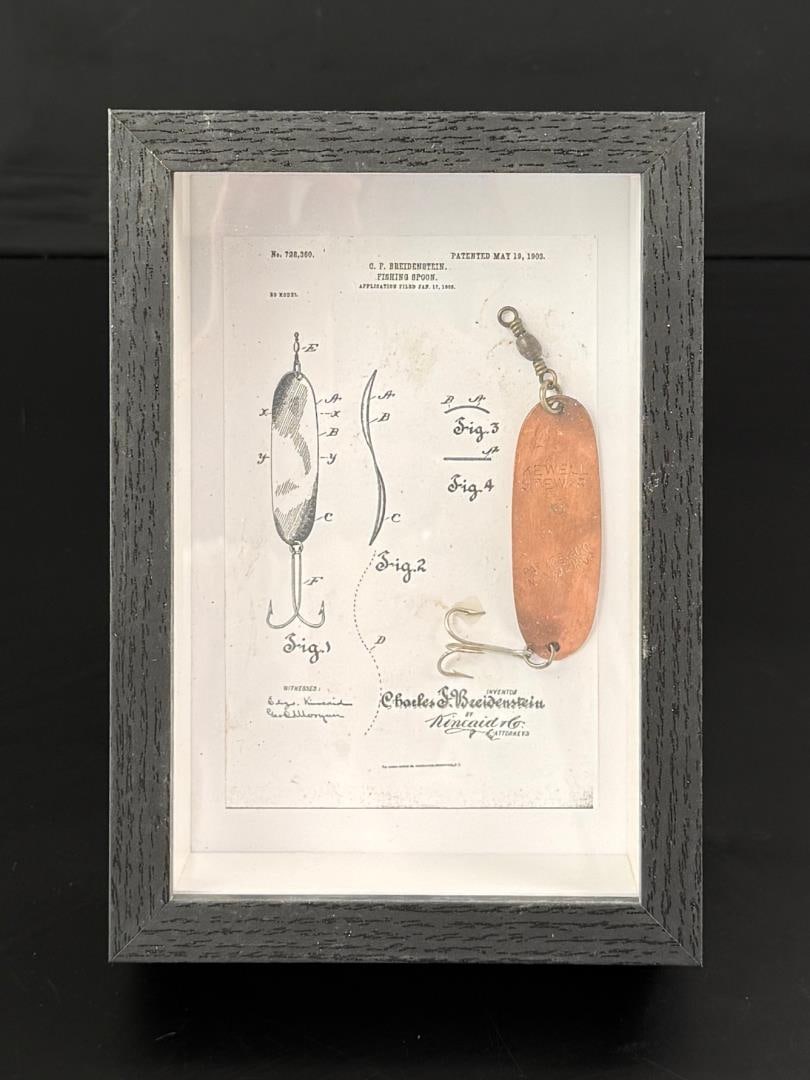 Charles Breidenstein Fishing Lure Spoon: Nice example in frame.