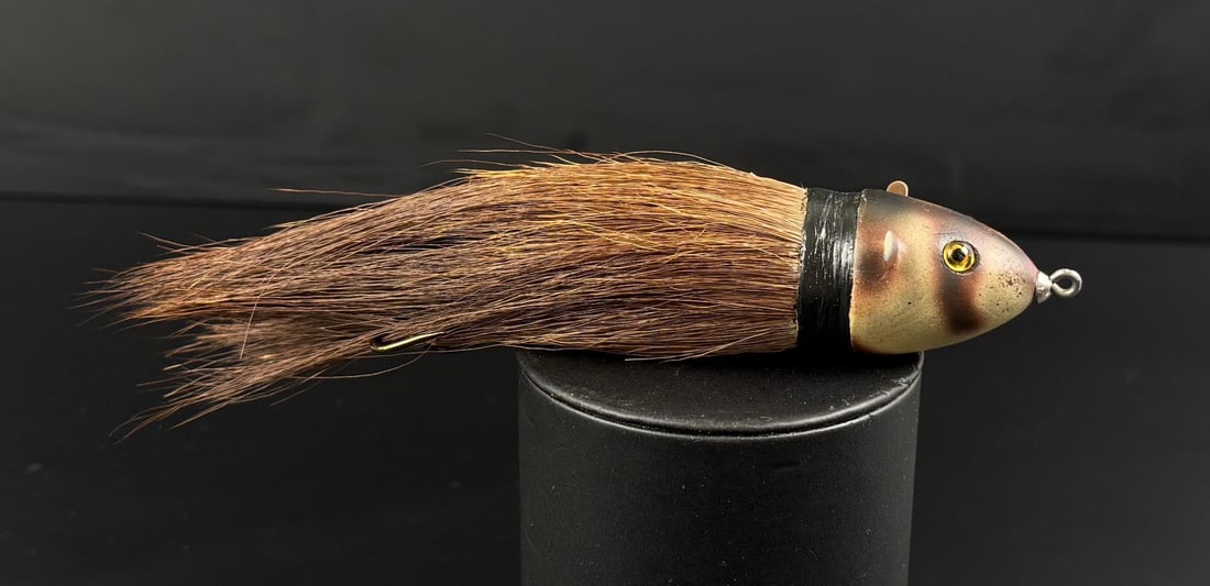 Paw Paw Musky Mouse Fishing Lure: Unusual, likely restored.