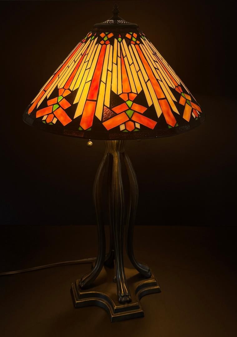 Stained Glass Table Lamp: 30" tall.