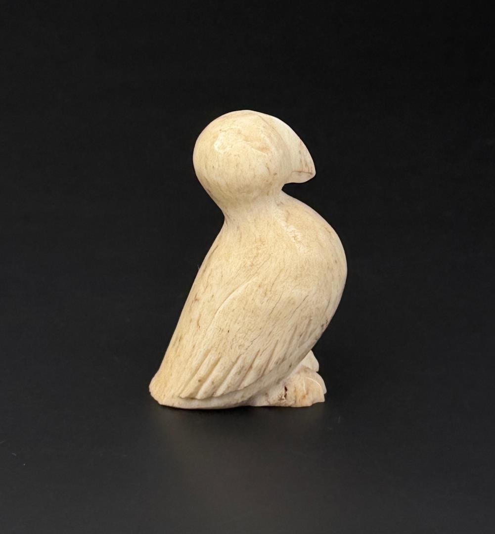 Alaskan Inuit Eskimo Carved Horn Bird: 2 1/4" by 1 5/8" by 1 1/8"