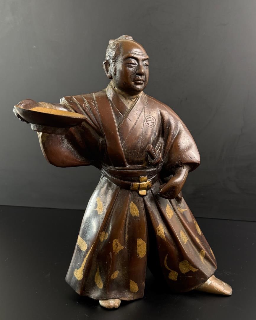 Japanese Bronze Samurai: 15" by 12" by 5 7/8"