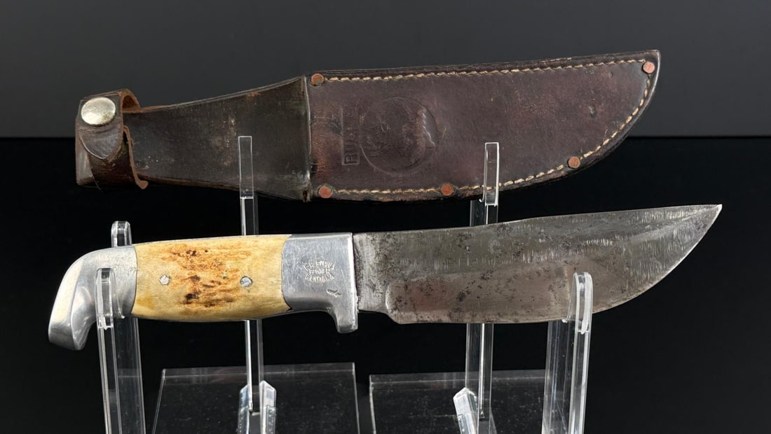 RH Rudy Ruana Bonner Montana Knife Stamp: 10 1/4" long. Knife stamped.