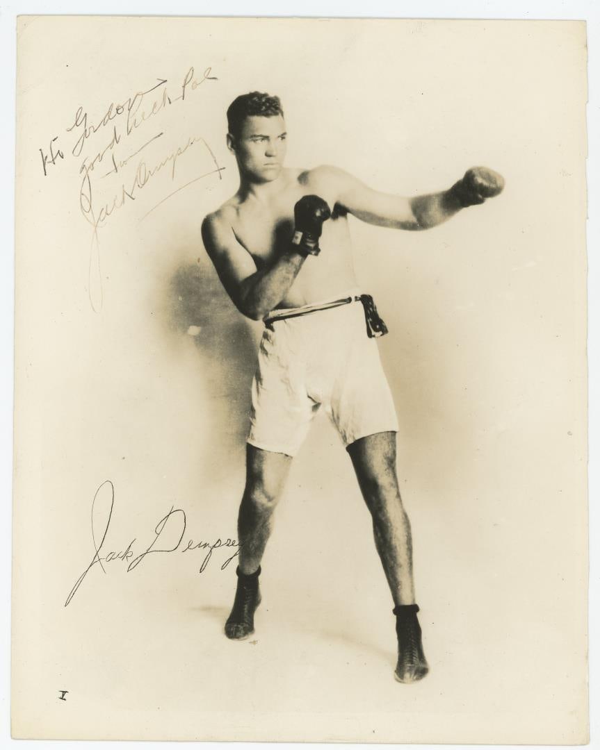 Jack Dempsey Montana Boxer Signed Photo: 8" by 10". Beckett COA.