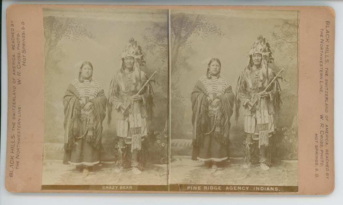 W.R. Cross Crazy Bear Pine Ridge Stereoview (1 of 3)