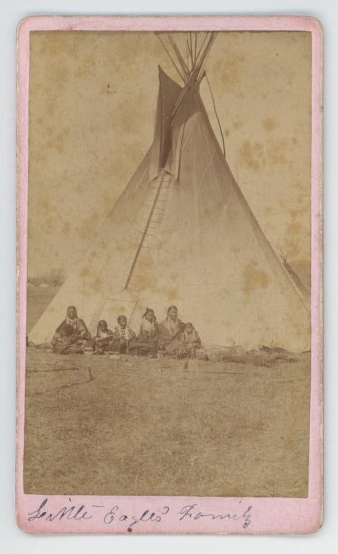 W.R. Cross Dakota Territory Indian Camp CDV Photo: Little Eagles Family.