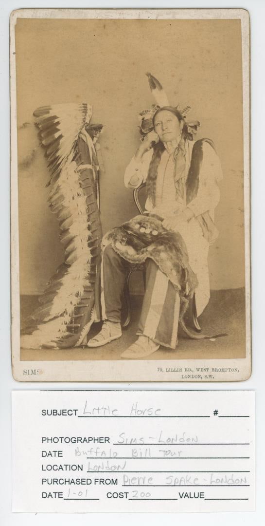 Buffalo Bills Wild West Show Indian Cabinet Photo: Sims of London Photographer. Title is Little Horse.