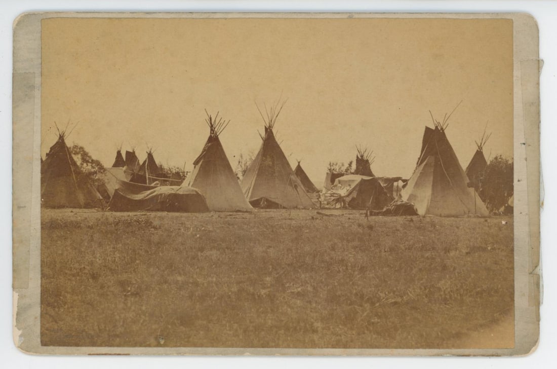 O.S. Goff Standing Rock Indian Village Photo: Indian Village Standing Rock Dakota Territory. 4 1/4" by 6 1/2".