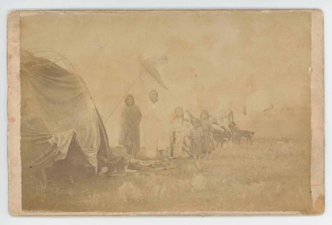 O.S. Goff Standing Rock Indian Village Photo: Indian Village Standing Rock Dakota Territory. 4 1/4" by 6 1/2".